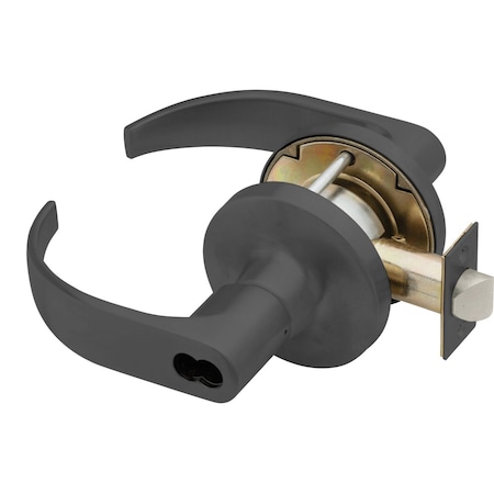 Falcon Grade 1 Storeroom Cylindrical Lock, Schlage FSIC Less Core, Quantum Lever, Standard Rose, Flat Black T581JD-SCH Q 622